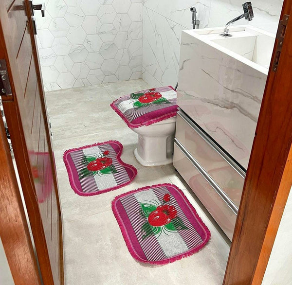 Jogo de Banheiro Pintado- 3 pcs