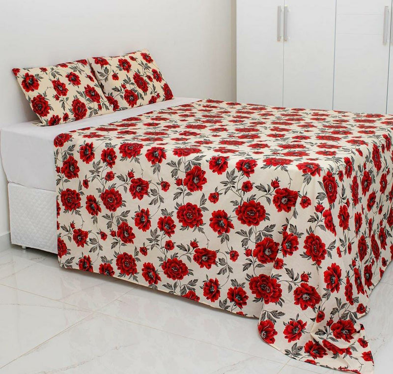 Jogo de Cama Almeida Casal Box 100% Algodão- 3pcs