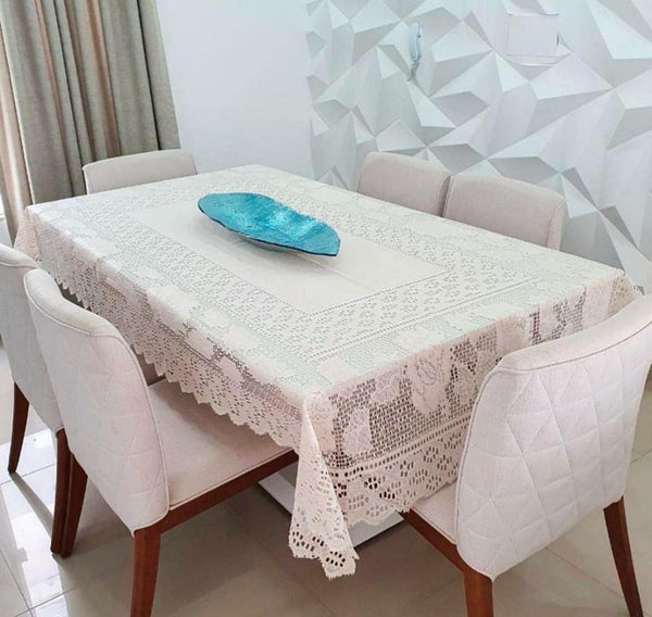 Toalha de Mesa de Renda 6 cadeiras