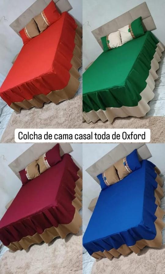 Colcha Casal Box Oxford 2 tecidos